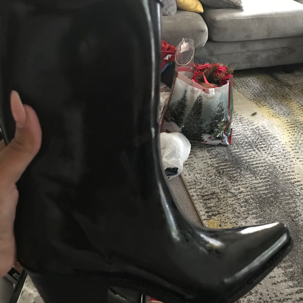 Black rain boots